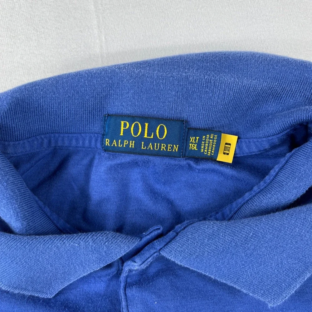 Polo Ralph Lauren Polo Shirt Blue Short Sleeve Tall Fit Mens XLT